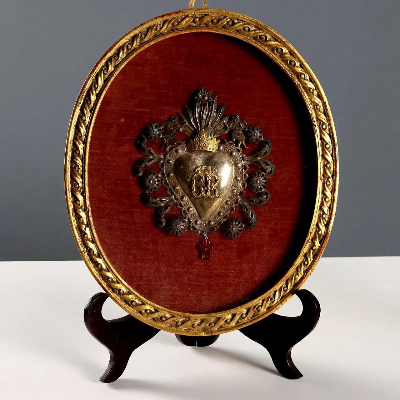 Sacred Heart in Silver Ex Voto, 20th century 1