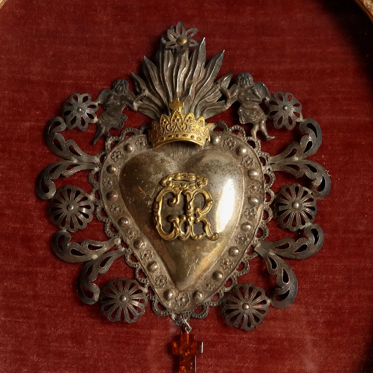 Sacred Heart in Silver Ex Voto, 20th century 3