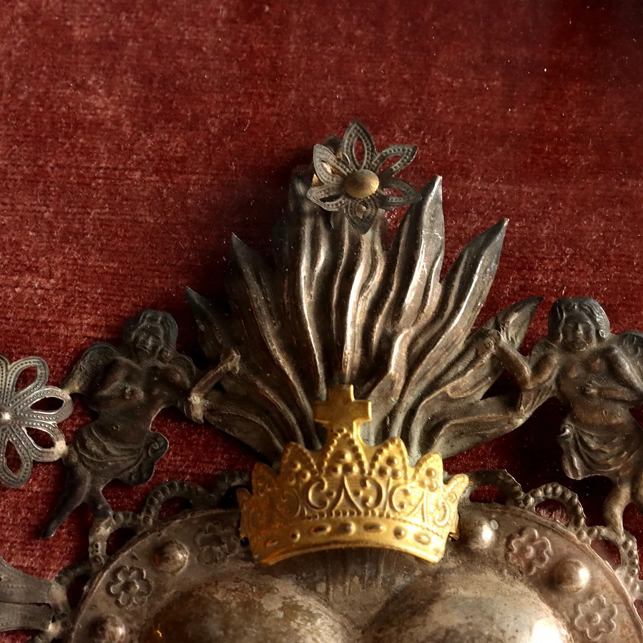 Sacred Heart in Silver Ex Voto, 20th century 7