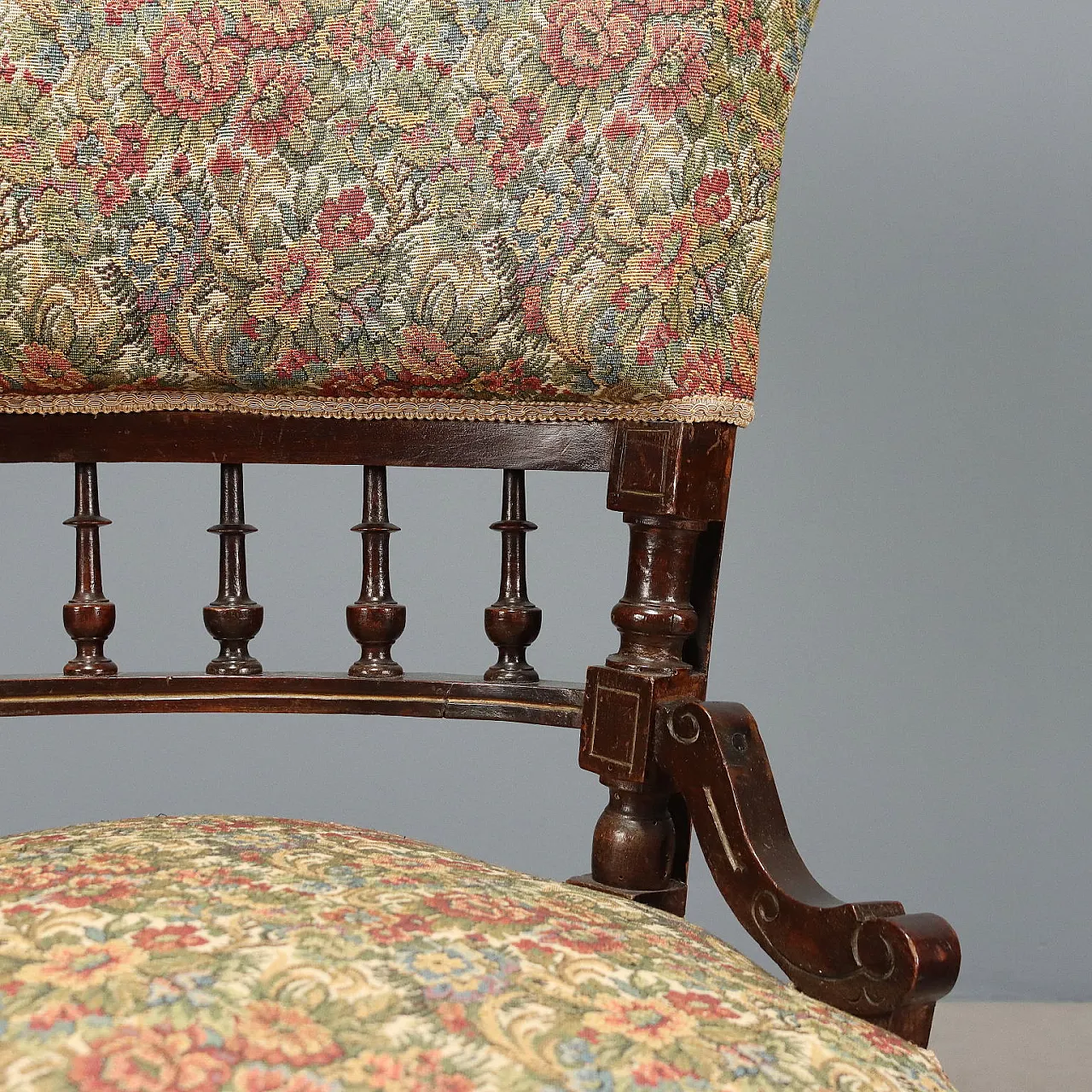 Poltrona con pouf, metà '800 5