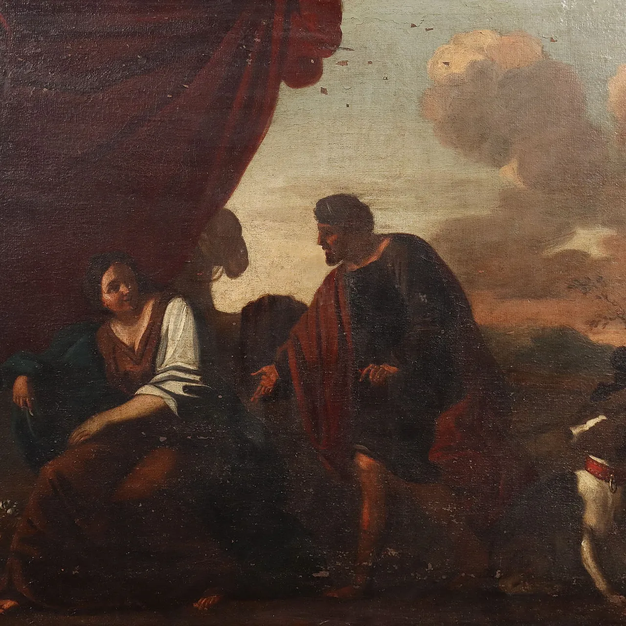 Biblical scene, oil on canvas, 17th century 3