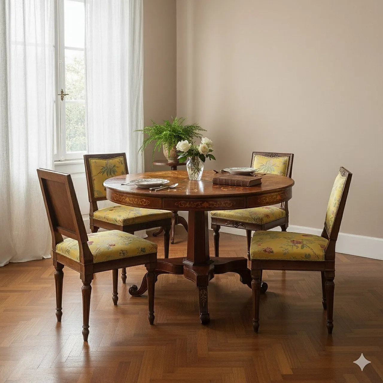 Charles X table in mahogany, 19th century 2