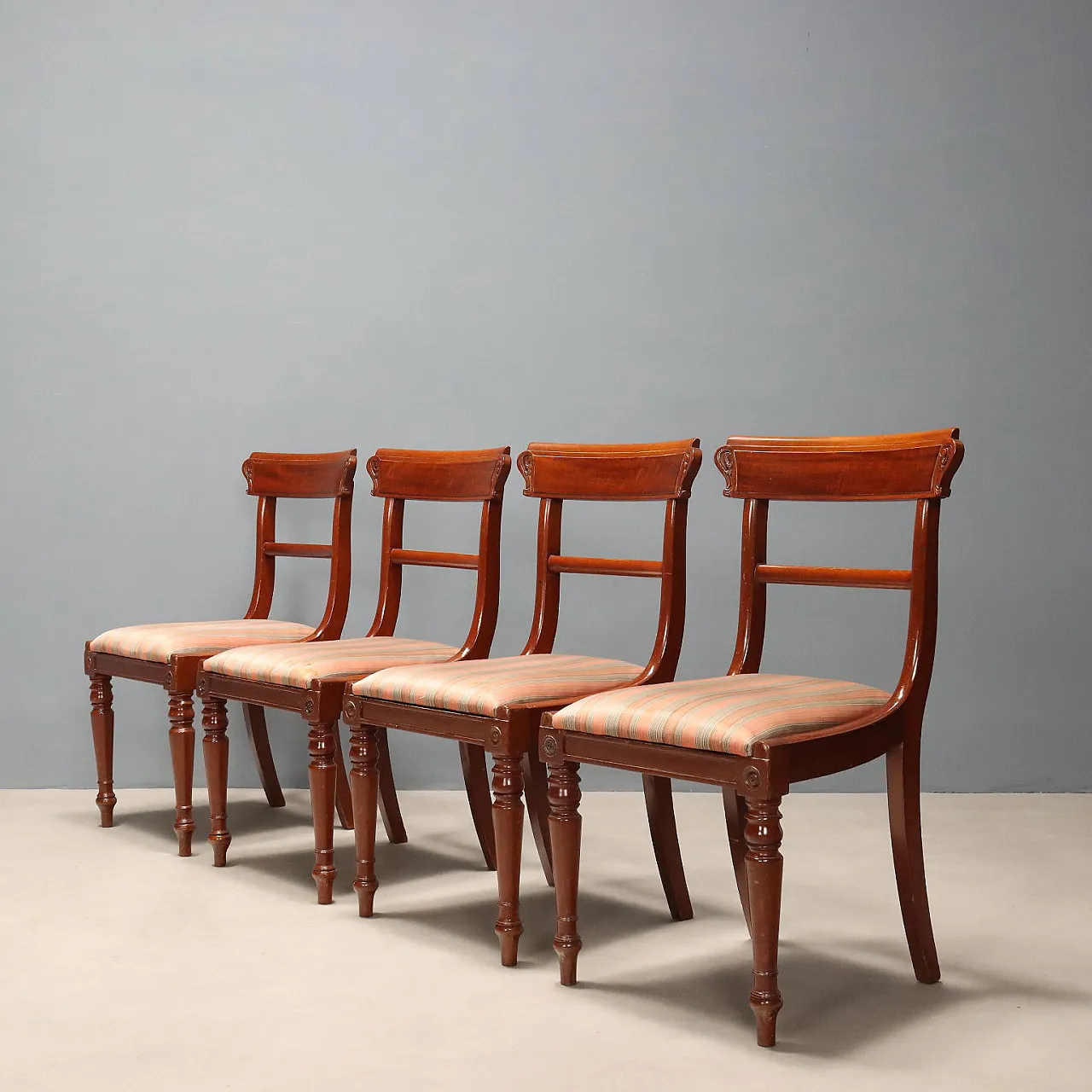 6 Edwardian mahogany chairs, early 20th century 4