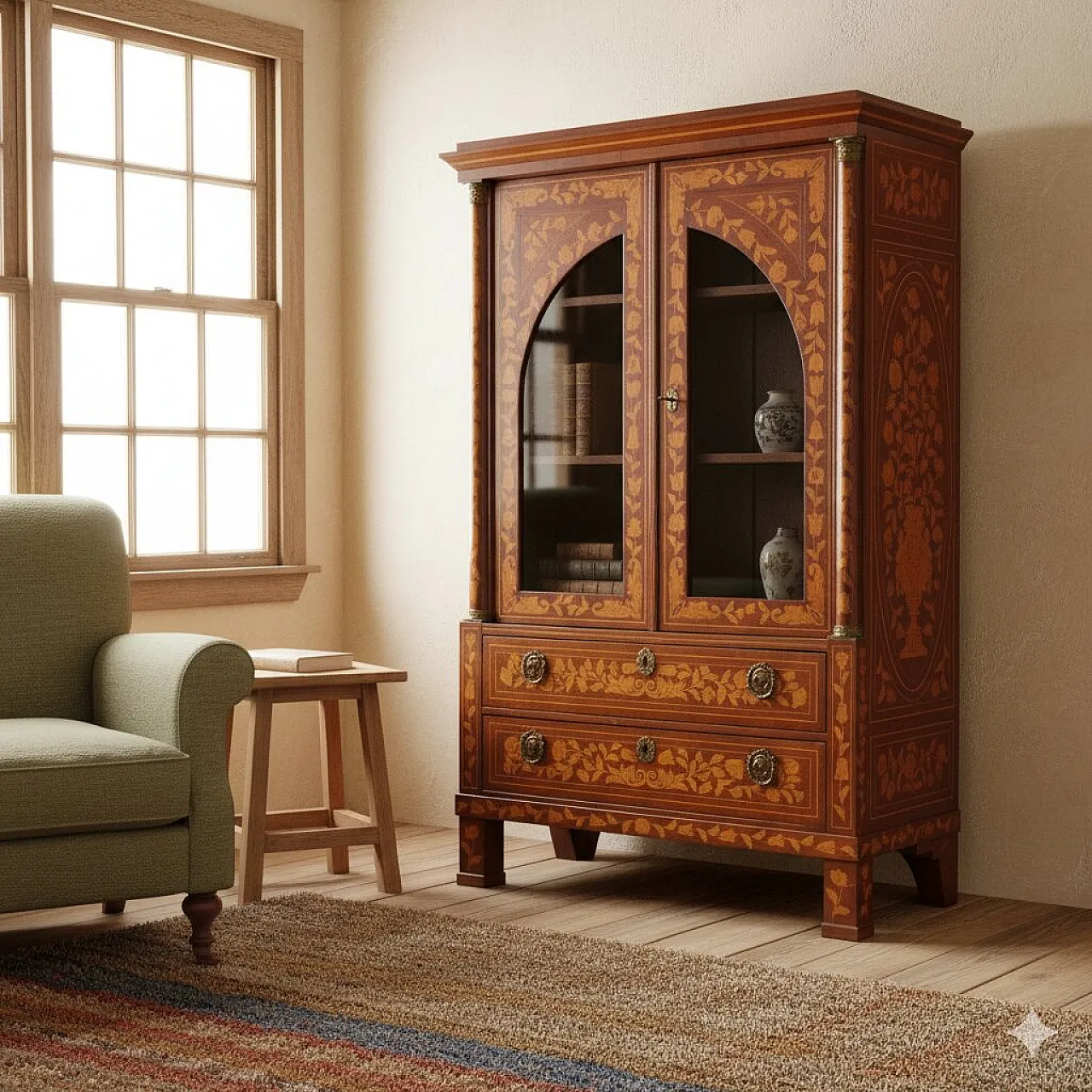 Dutch bookcase in mahogany, 19th century 2