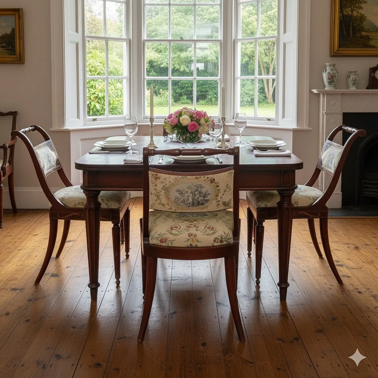 4 Sedie Vittoriane in mogano, '800 2