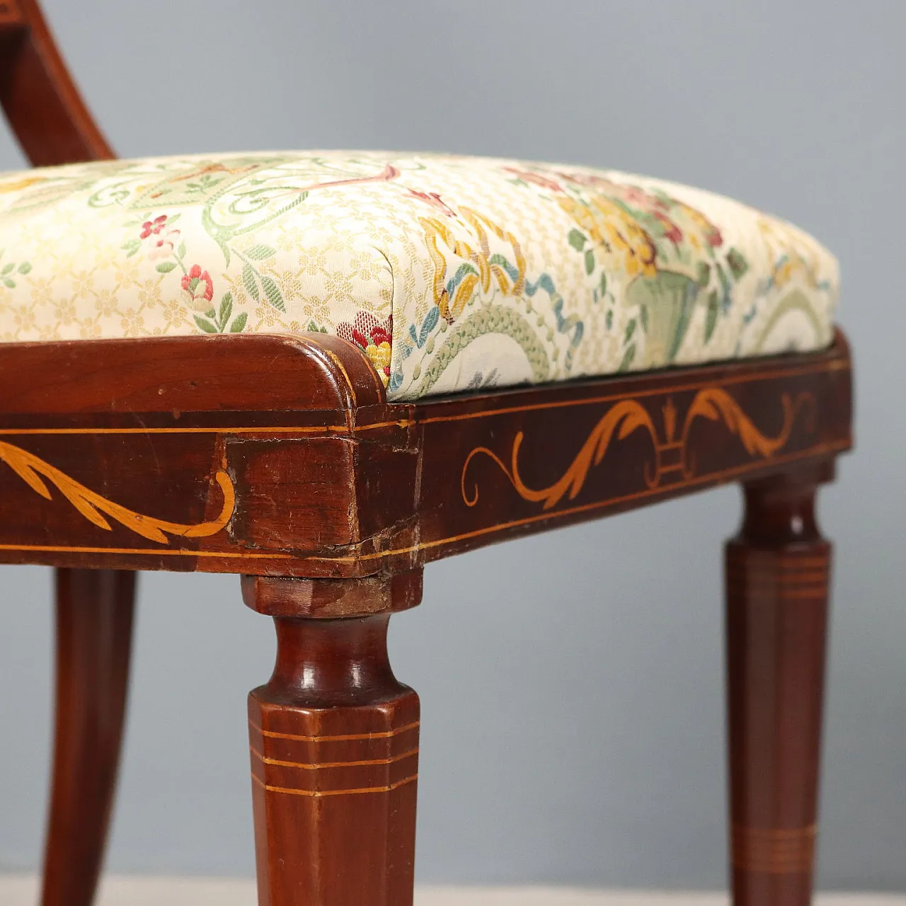 4 Sedie Vittoriane in mogano, '800 8