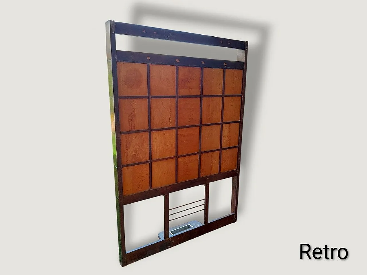 Art Deco wooden coat stand with umbrella stand and hatbox, 1930s 23