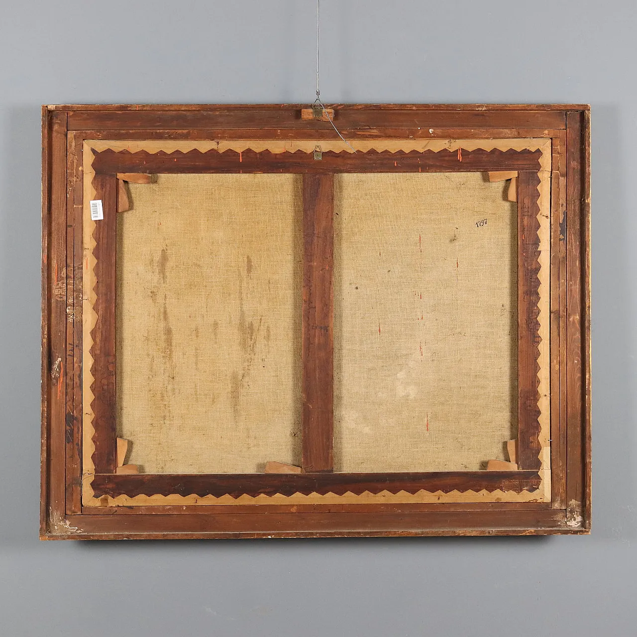 Paesaggio con figure e architettura, olio su tela, primo '900 10