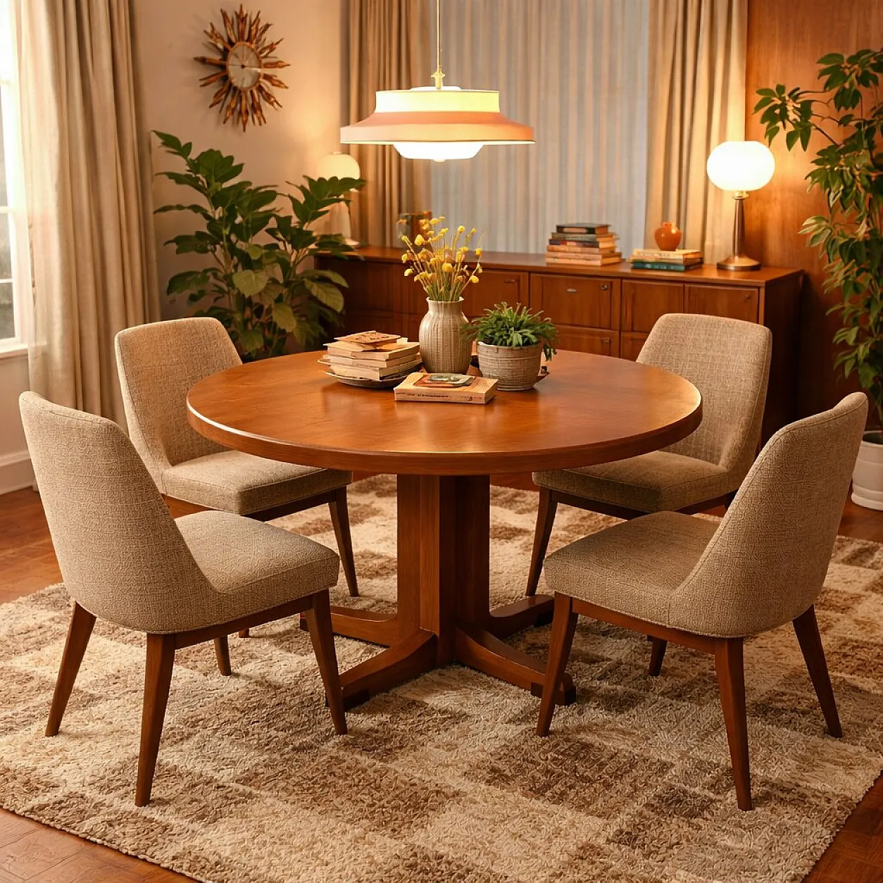 Tavolo da pranzo, in legno, anni '70 2