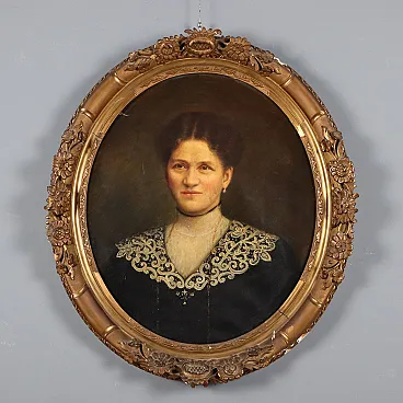 Francine Charderon, olio su tela con cornice, '800