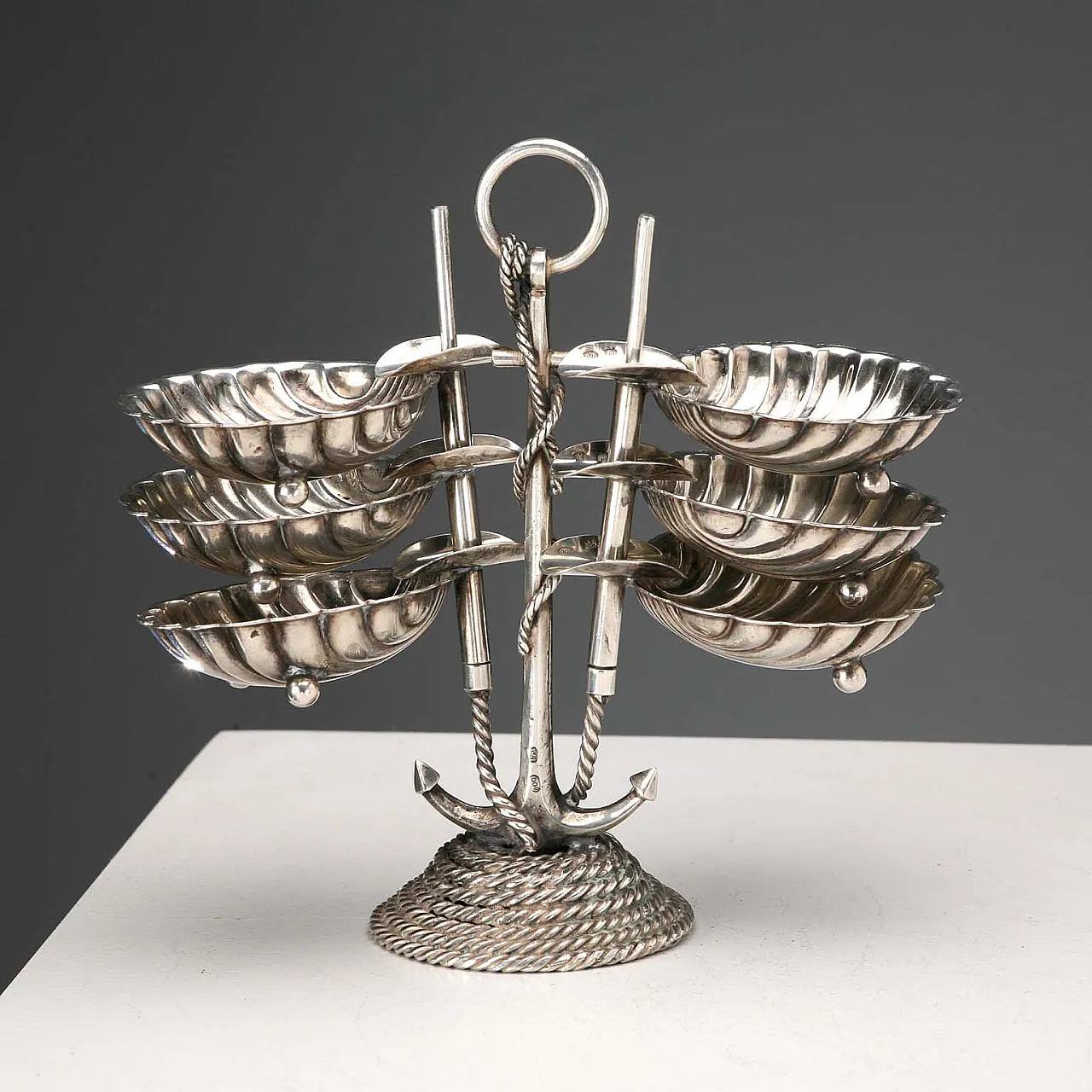 CESA Alessandria silver ashtray set, 20th century 1