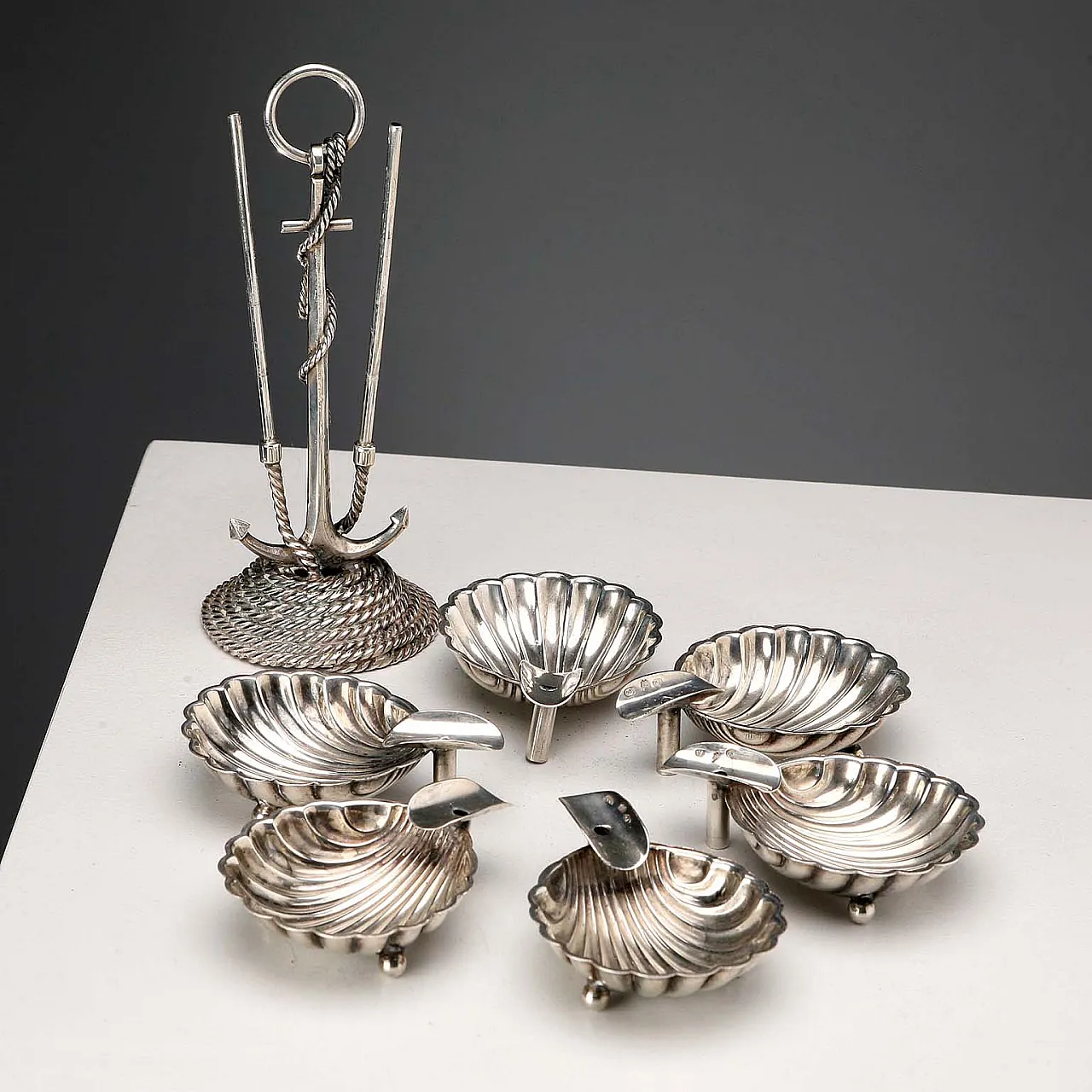 CESA Alessandria silver ashtray set, 20th century 3