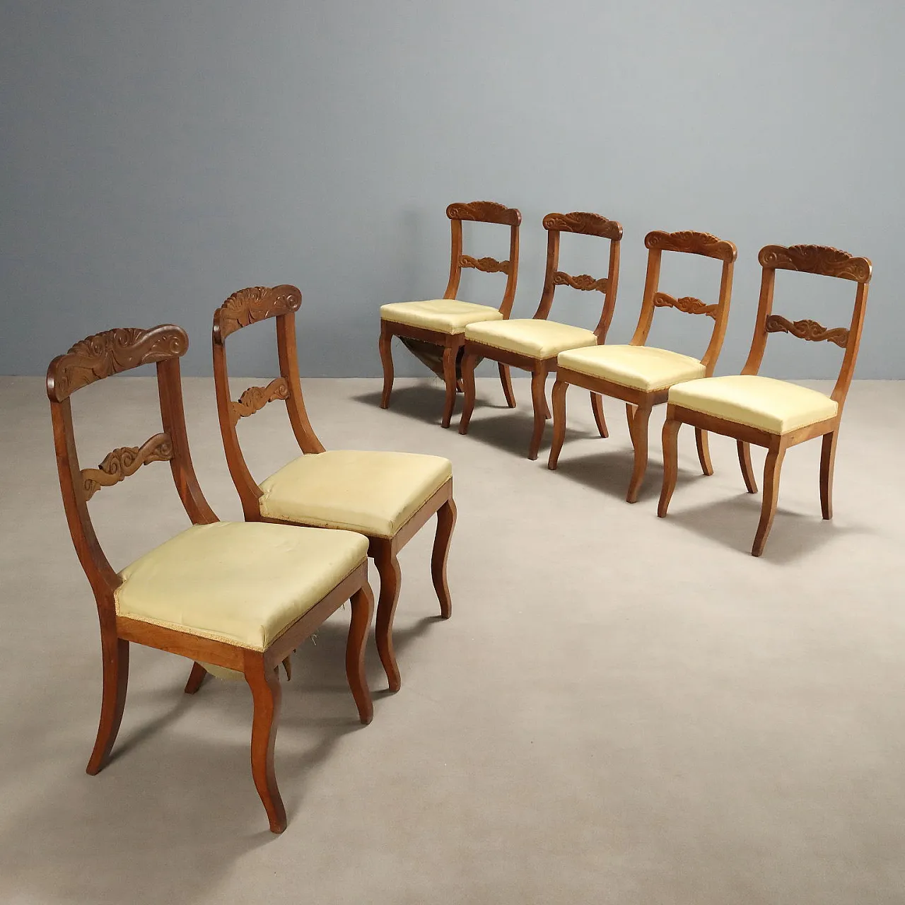 6 Sedie in noce, '800 1