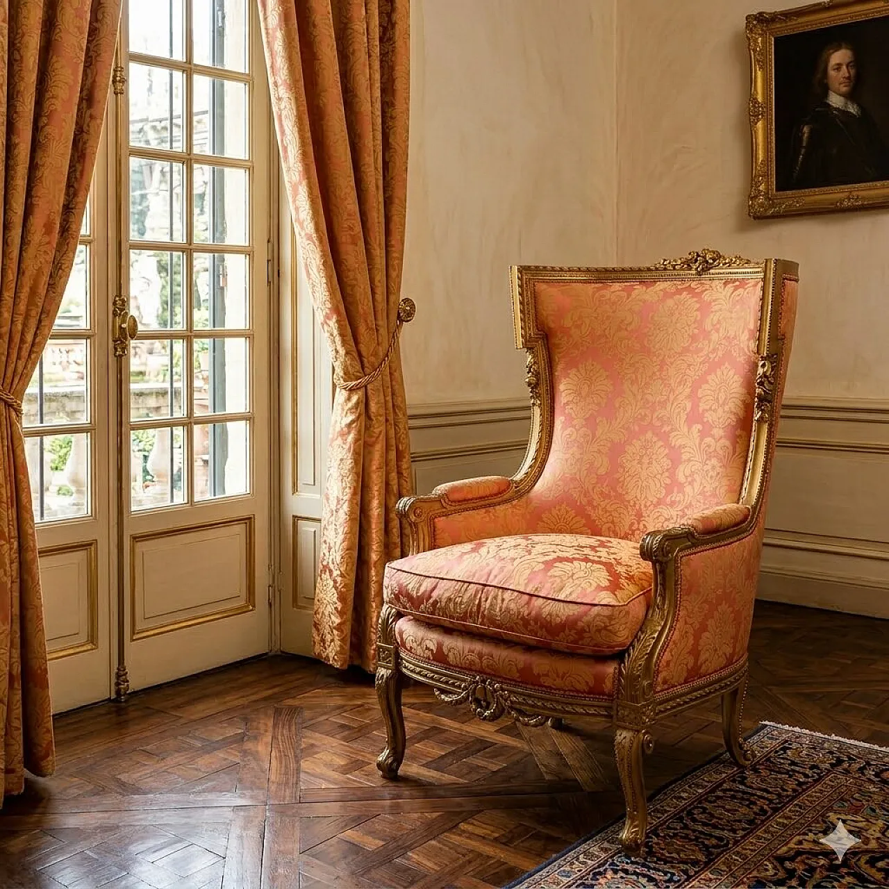 Armchair in carved and gilded wood, 19th century 2