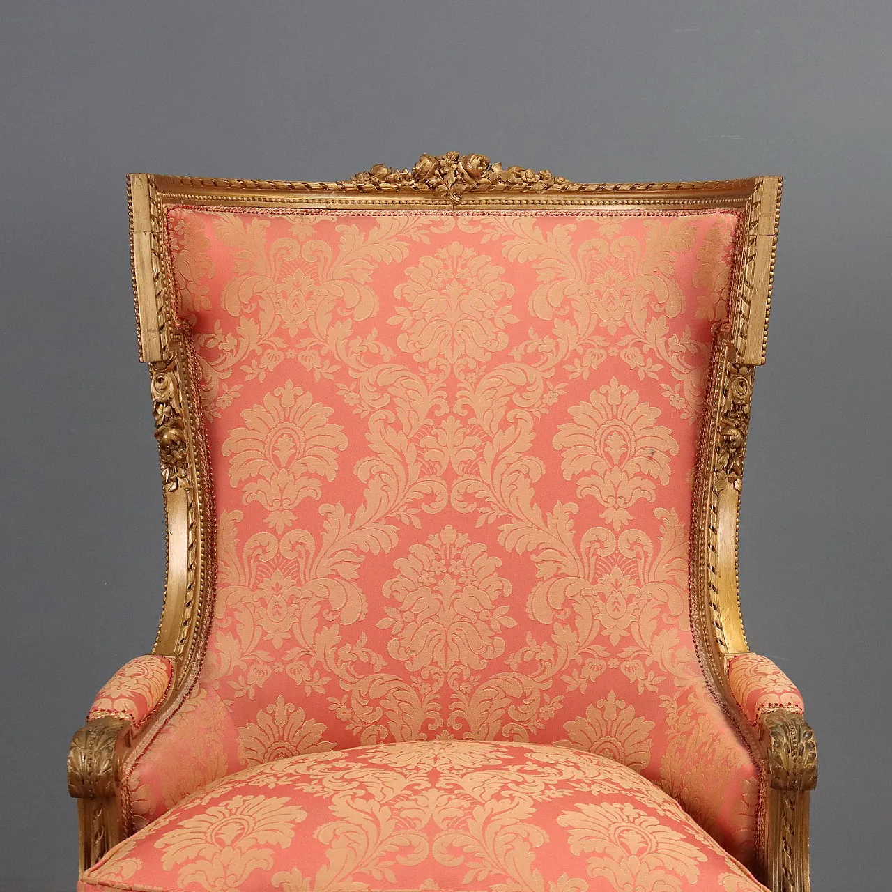 Armchair in carved and gilded wood, 19th century 5