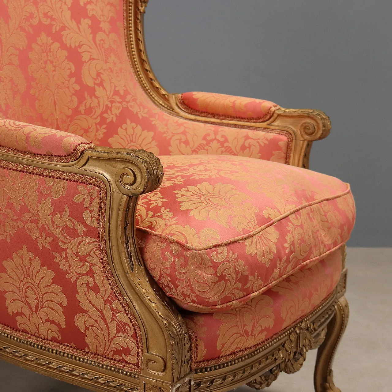 Armchair in carved and gilded wood, 19th century 6