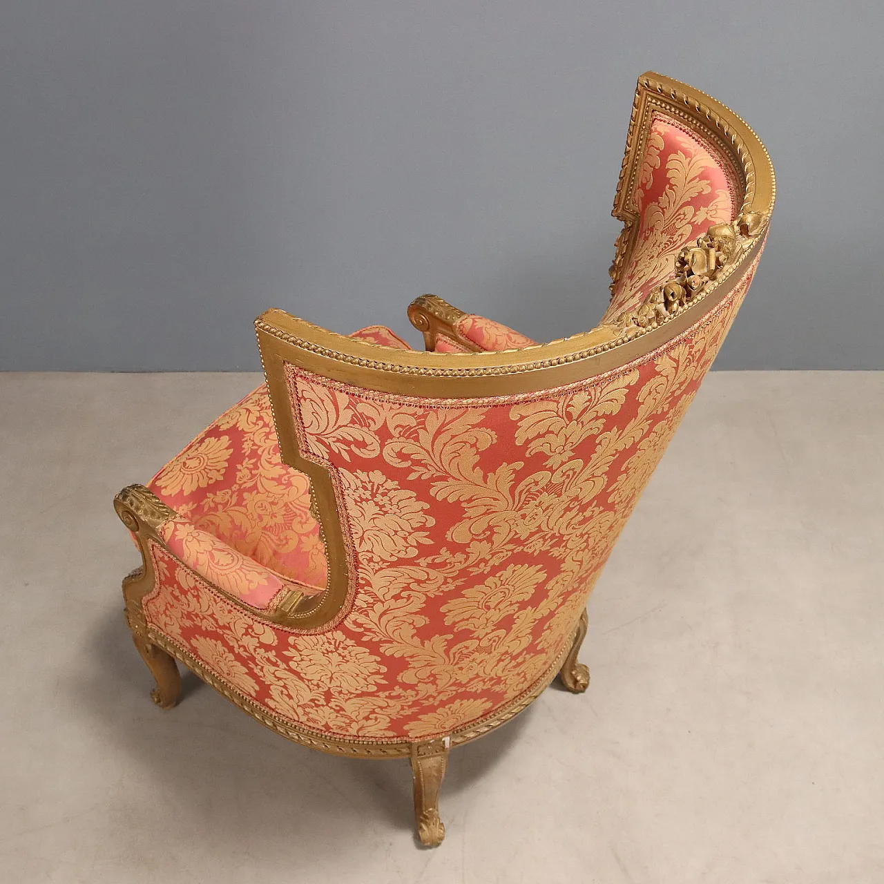 Armchair in carved and gilded wood, 19th century 9