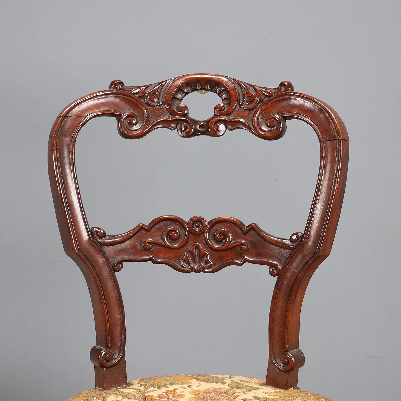 Coppia di sedie Luigi Filippo in noce, '800 3