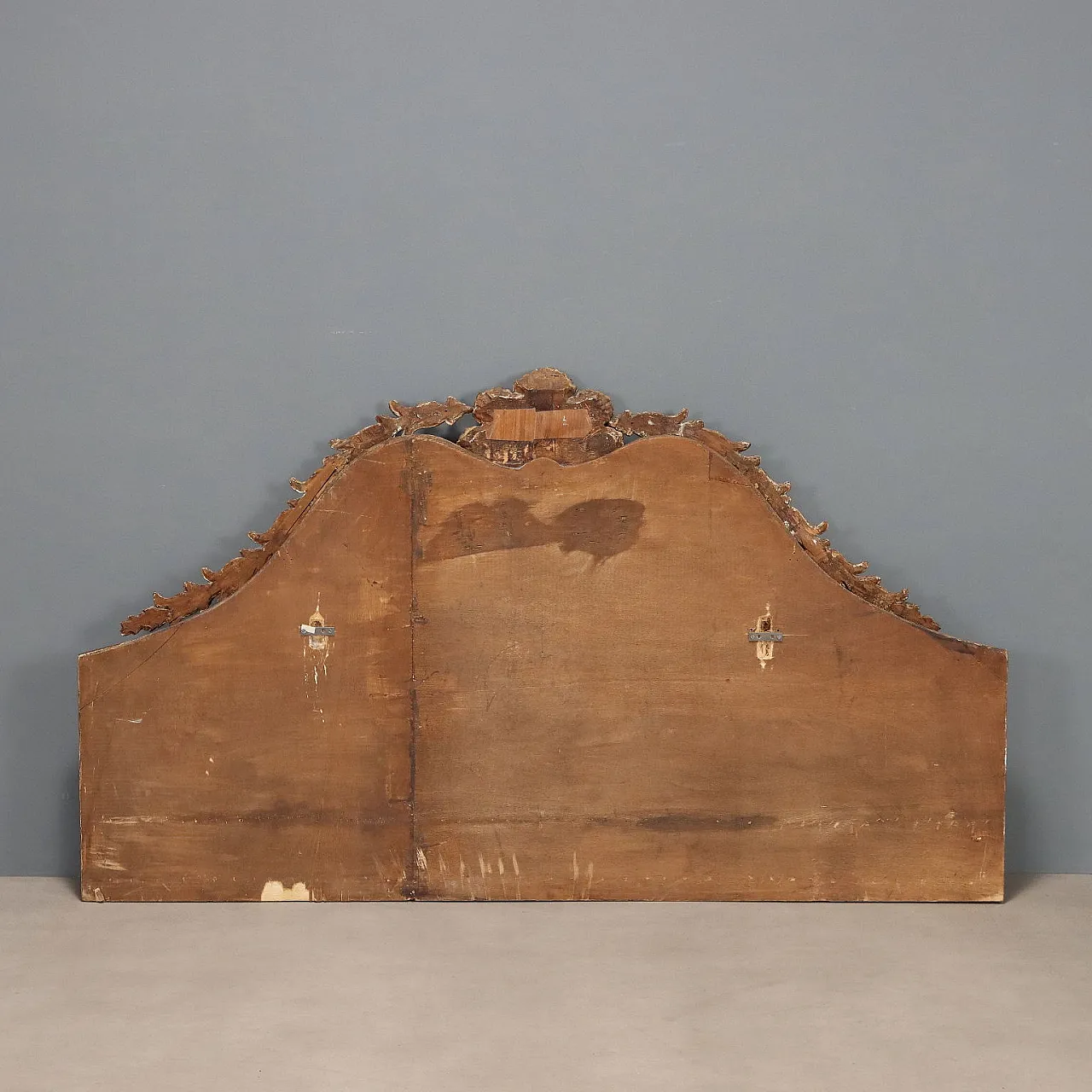 Carved wooden bed headboard, 19th century 9