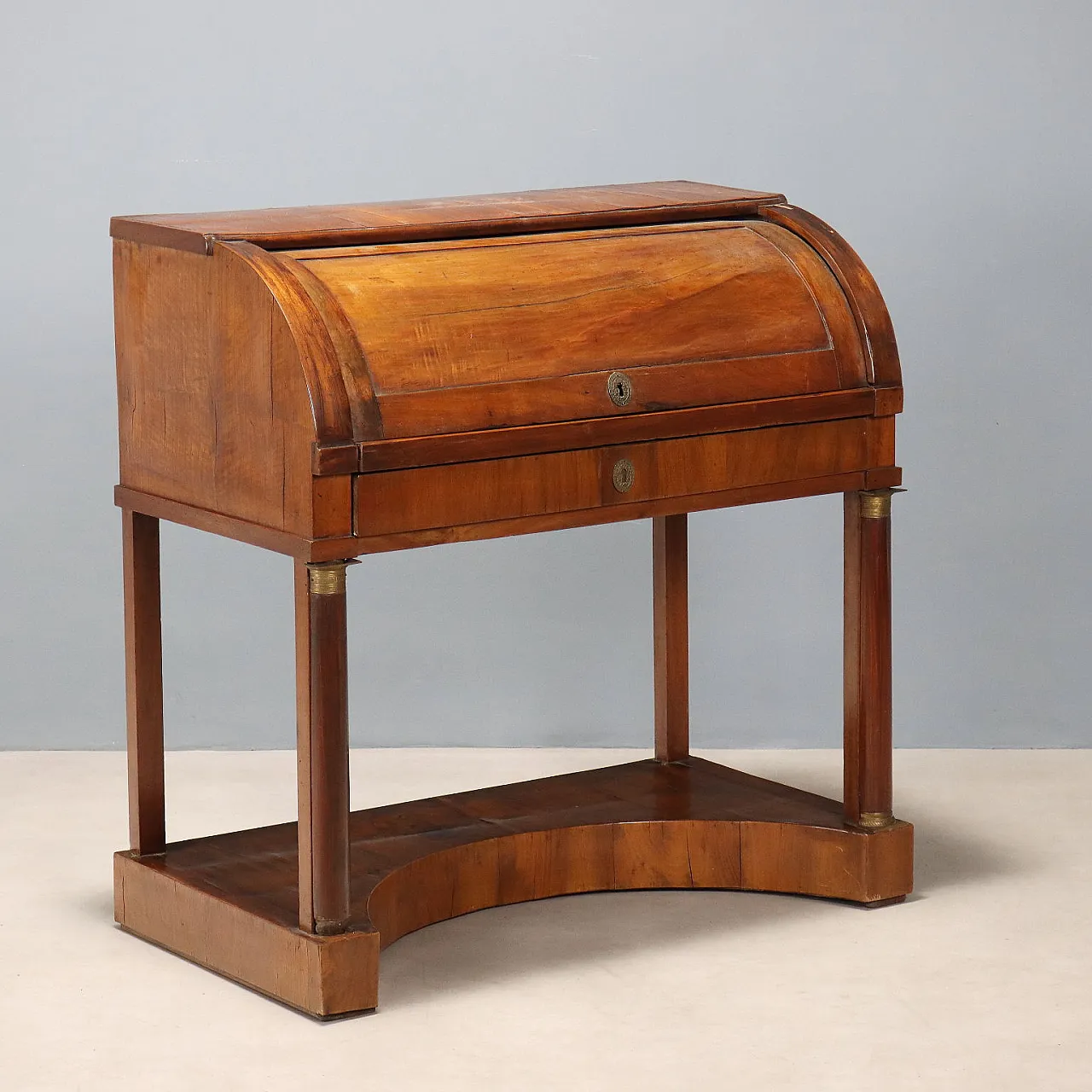 Scrivania Impero a rullo in noce, primo '800 1