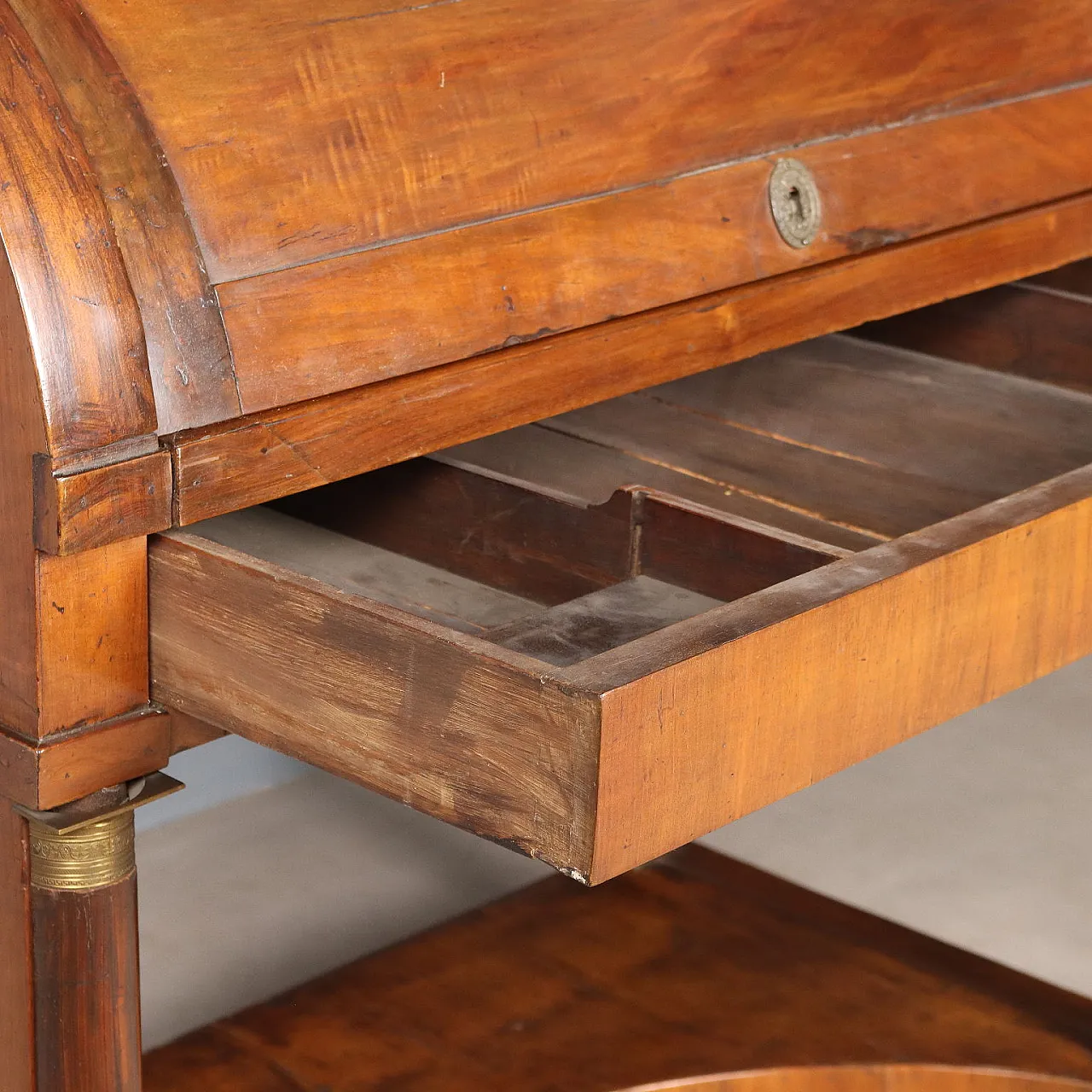 Scrivania Impero a rullo in noce, primo '800 7