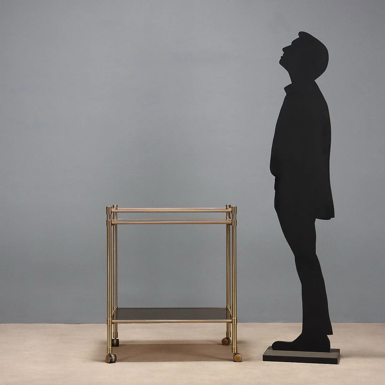 Carrello in ottone, anni '80 3