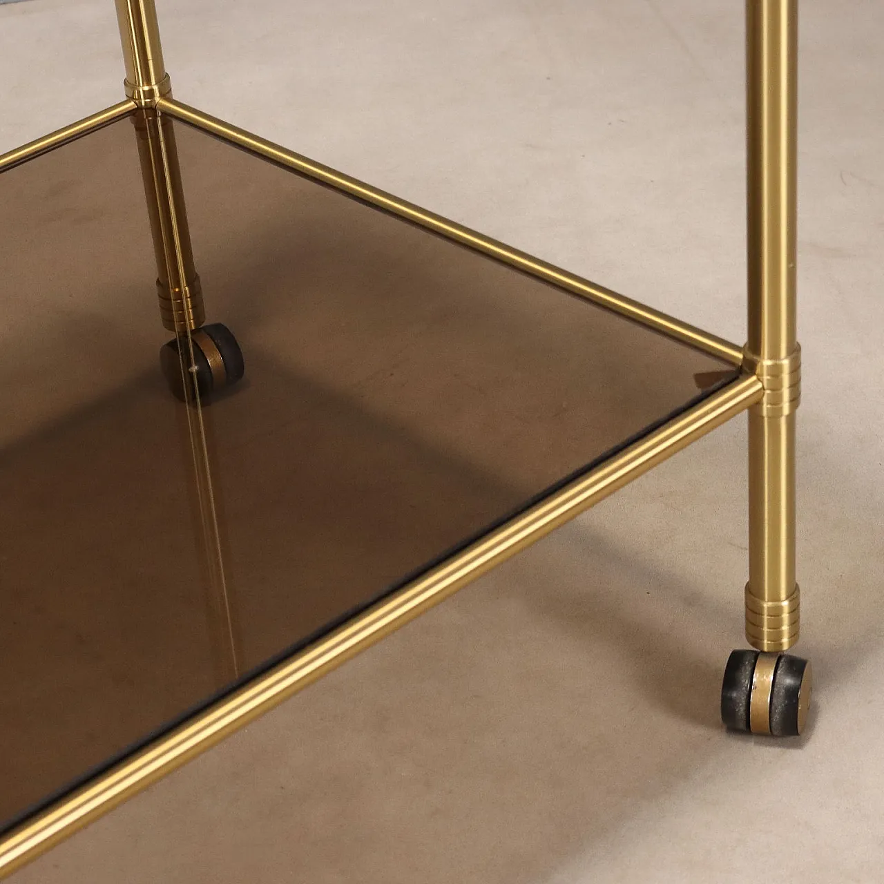 Carrello in ottone, anni '80 7
