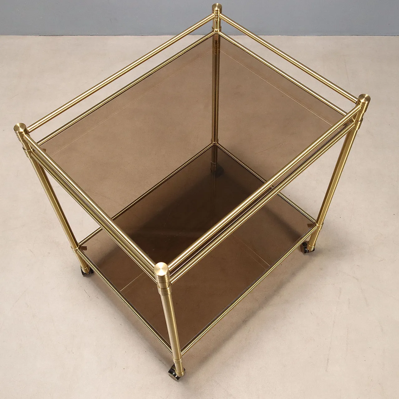 Carrello in ottone, anni '80 9