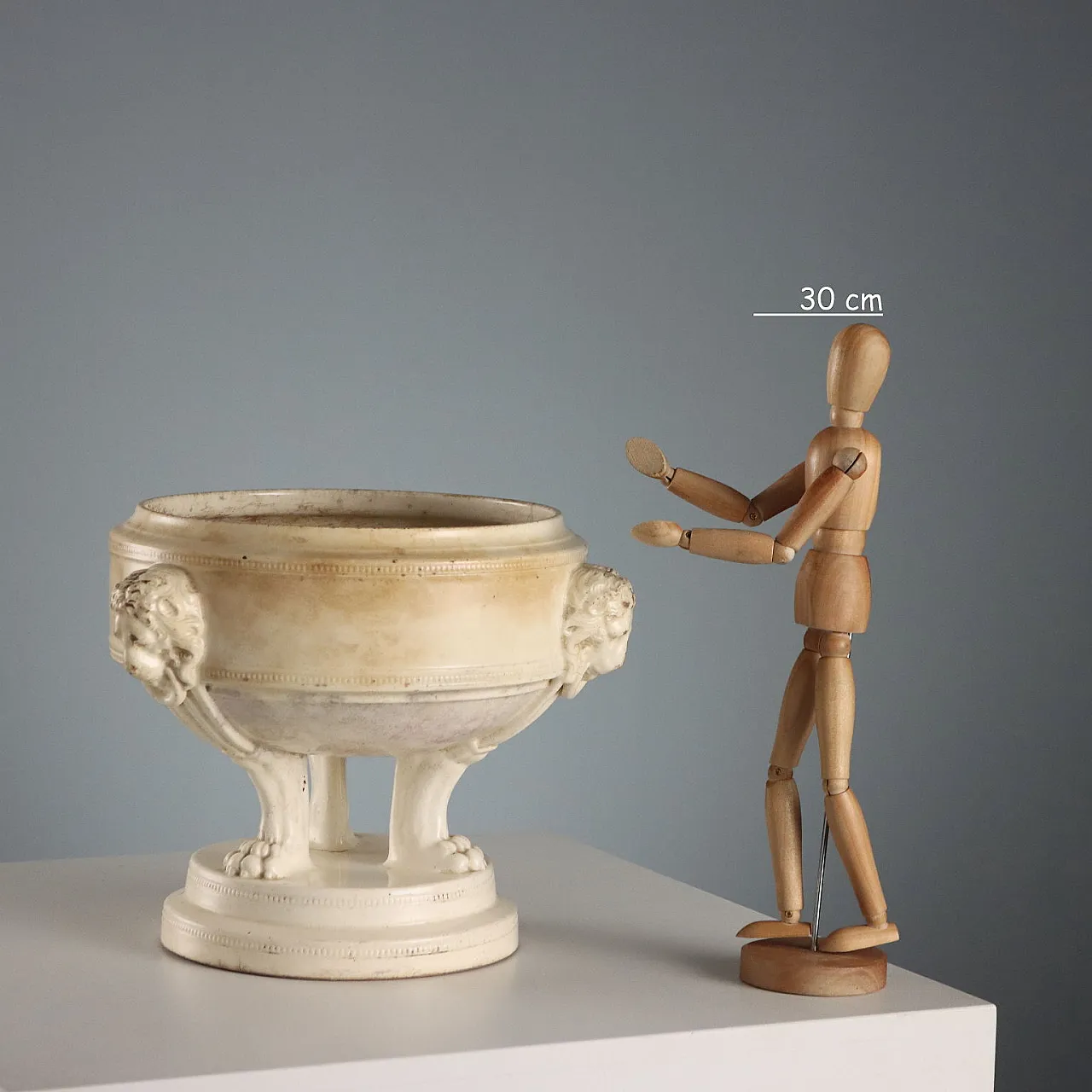 Zuppiera treppiede in stile neoclassico in terracotta, '800 2