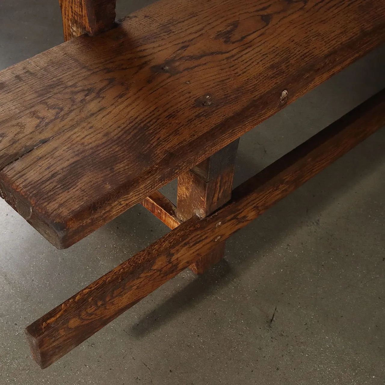 Pair of chestnut benches, early 20th century 4