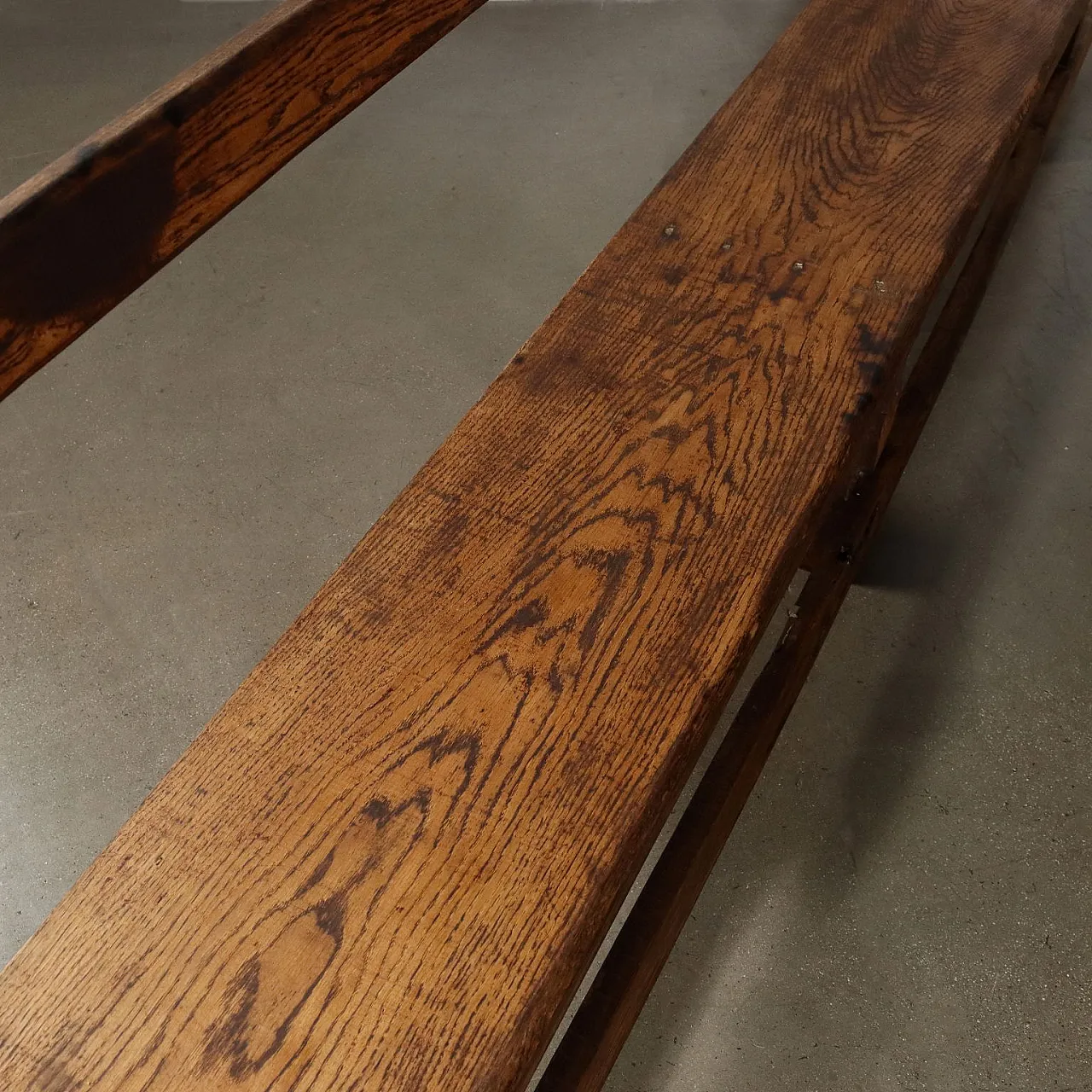 Pair of chestnut benches, early 20th century 7