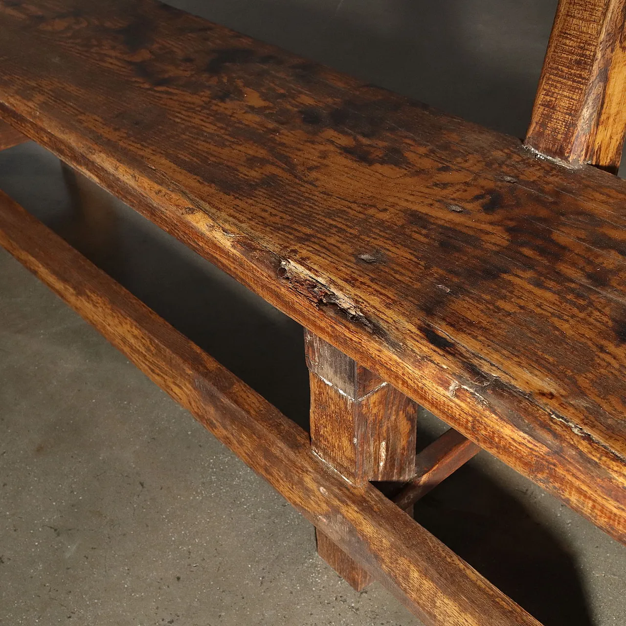 Pair of chestnut benches, early 20th century 9