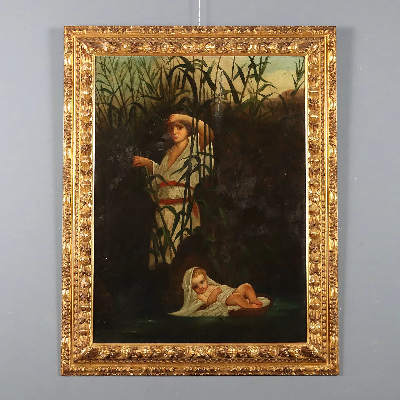 Mosè Affidato alle Acque del Nilo, olio su tela, '700 1