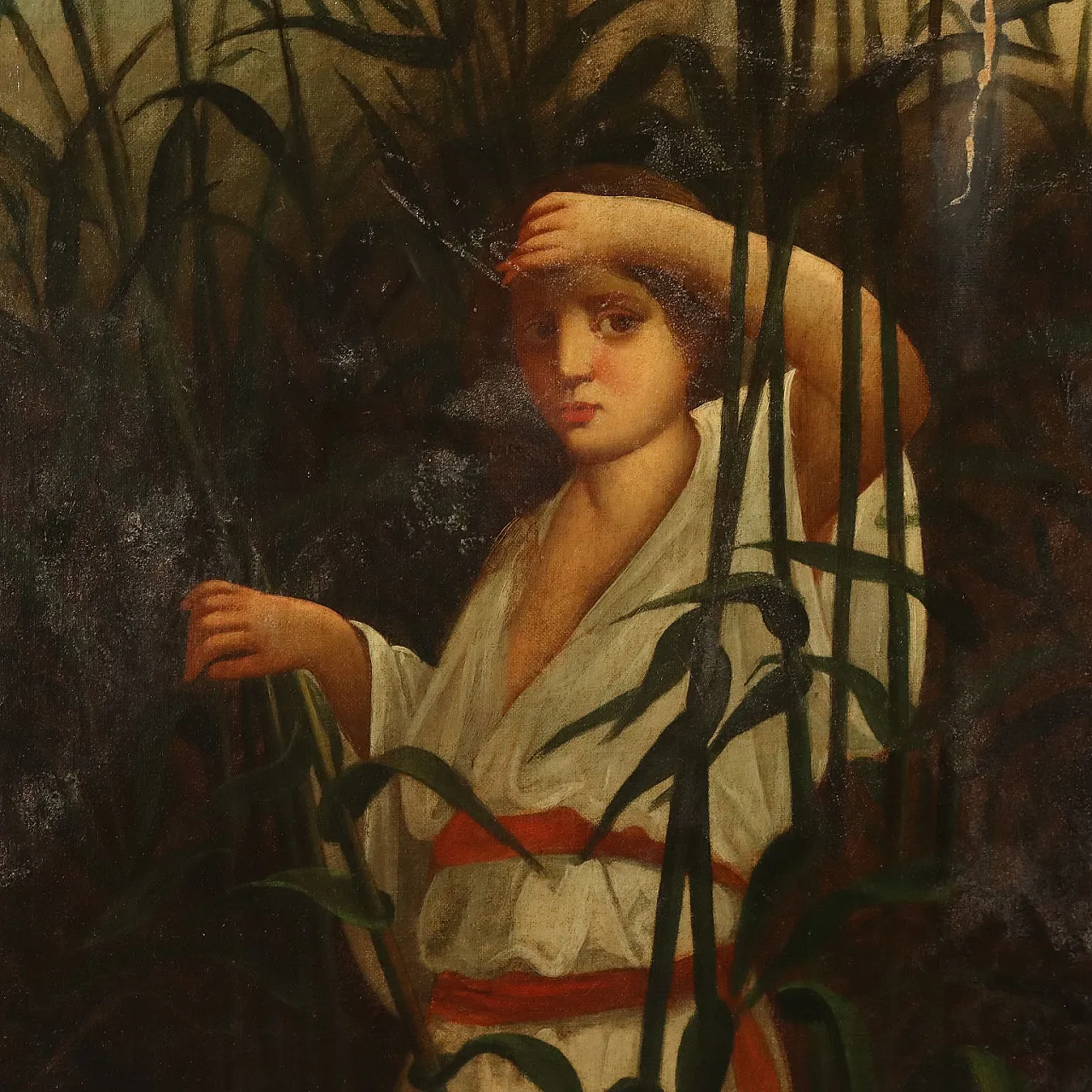 Mosè Affidato alle Acque del Nilo, olio su tela, '700 4