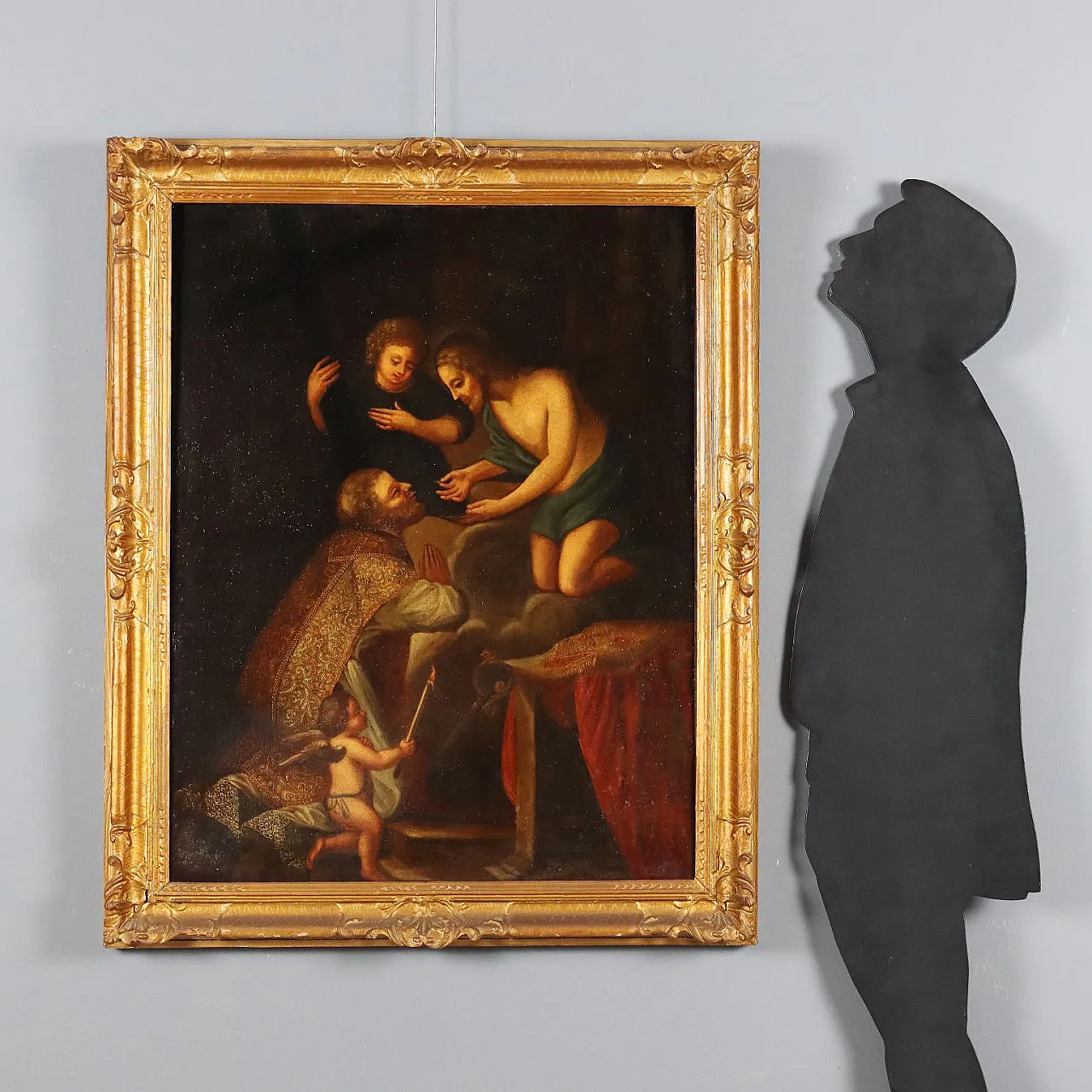 Santo Vescovo Riceve la Comunione da Gesù, olio su tela, '700 2