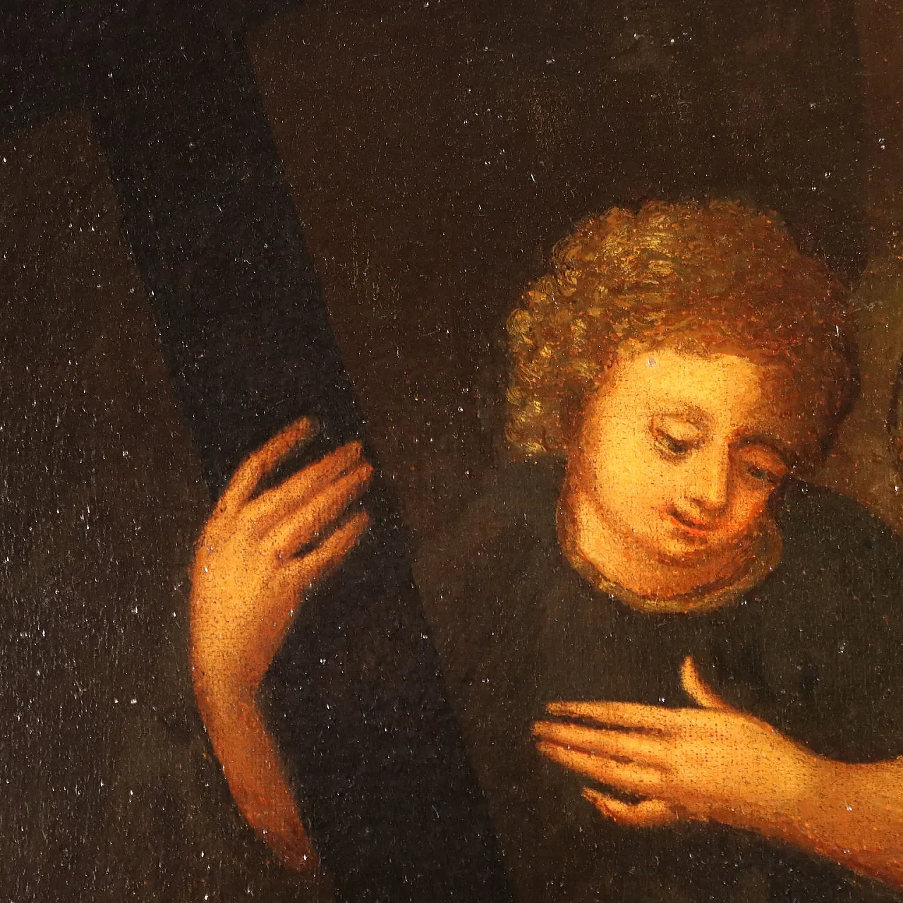 Santo Vescovo Riceve la Comunione da Gesù, olio su tela, '700 7