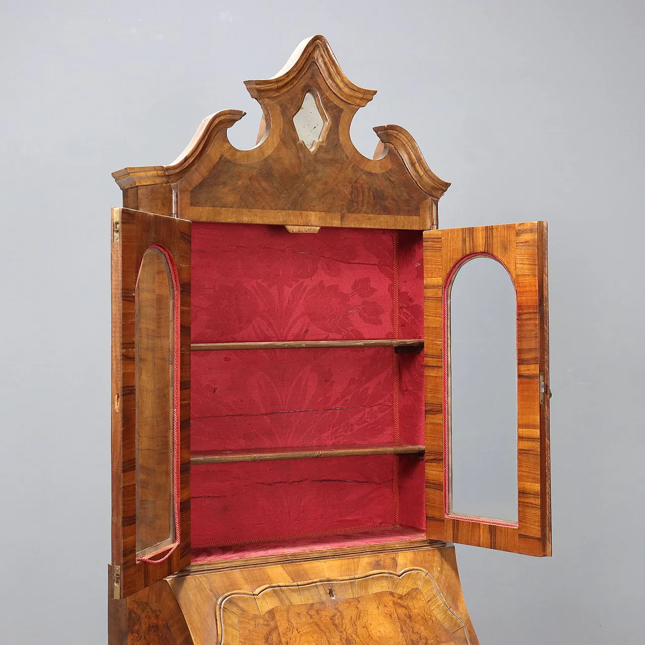 Trumeau in stile in noce e radica di noce, '900 4