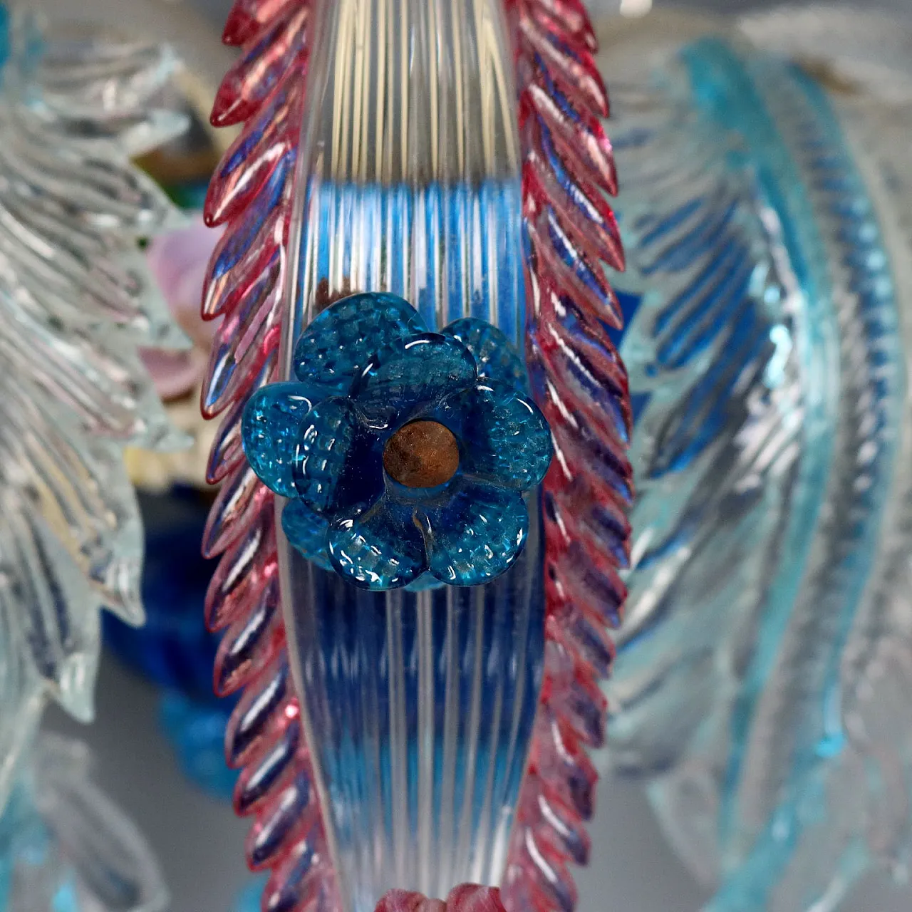 Pair of coloured blown glass wall lights, 19th century 8