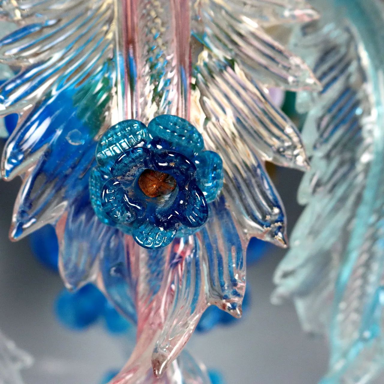 Pair of coloured blown glass wall lights, 19th century 9