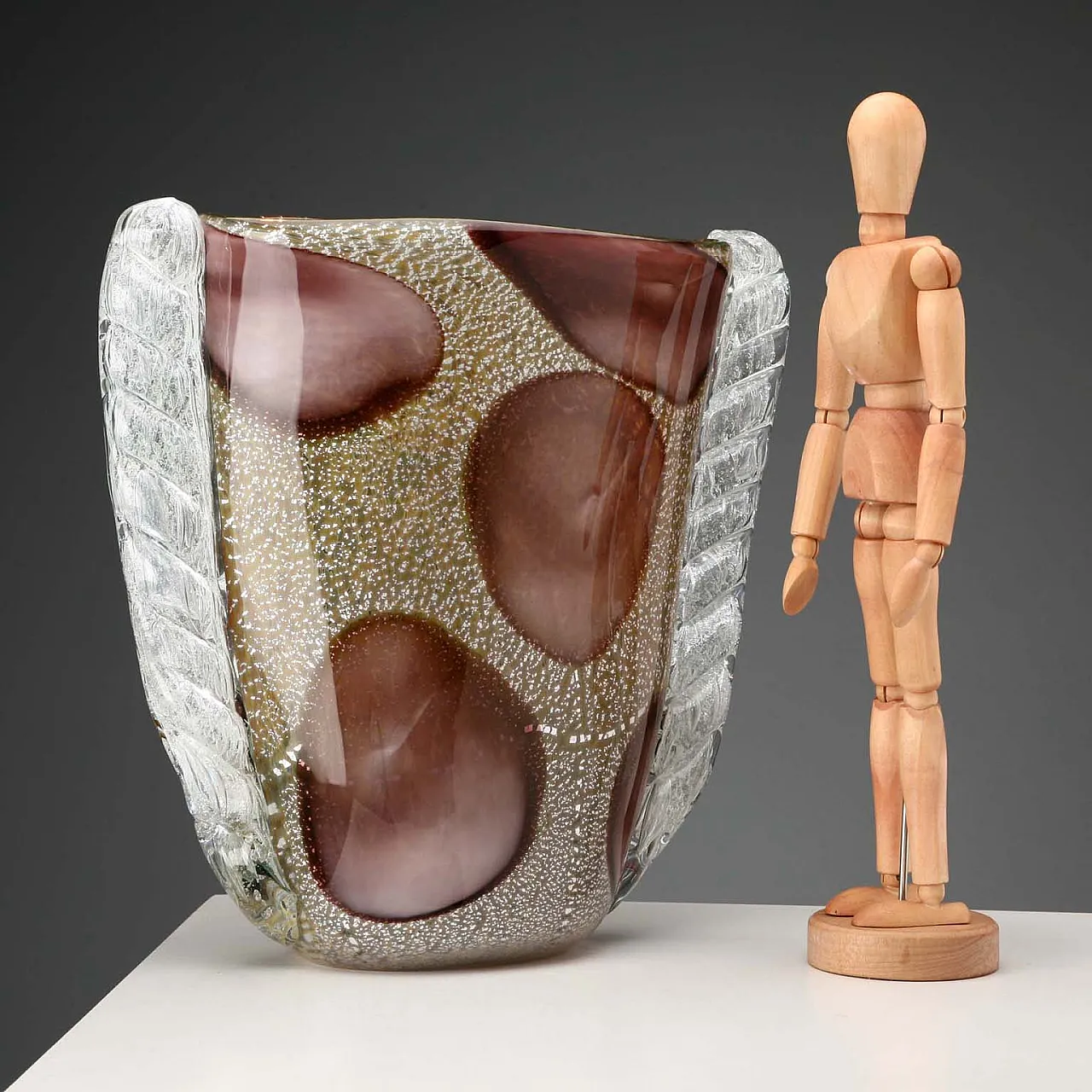 Murano glass vase in the manner of Ercole Barovier, 20th century 2