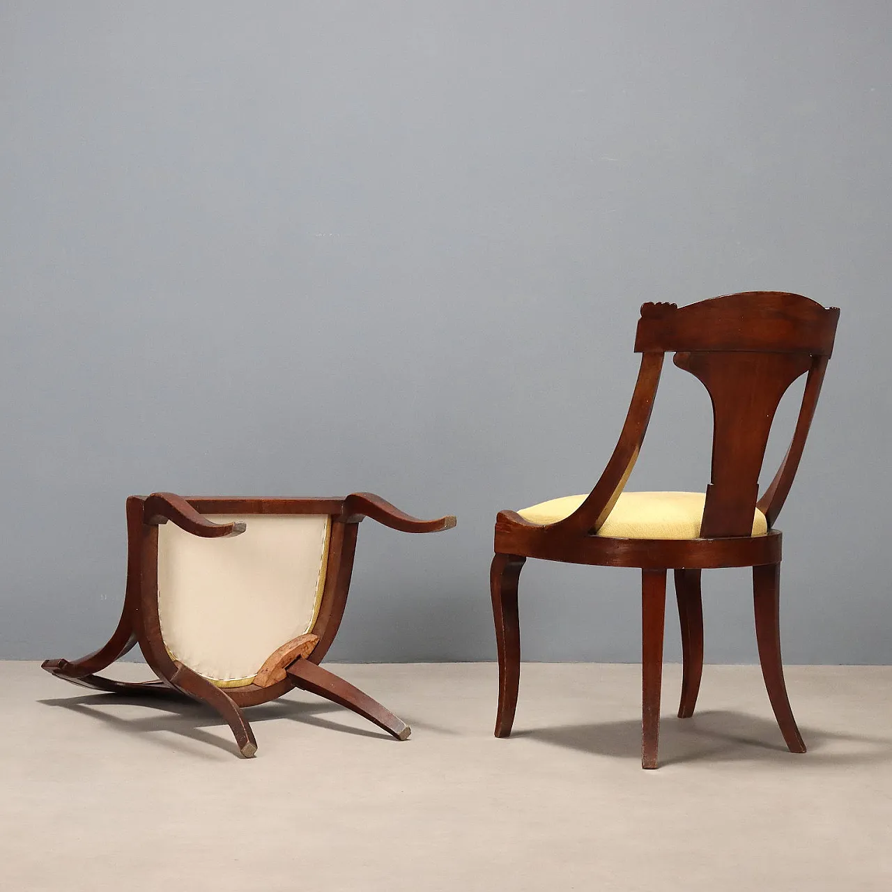 Pair of Gondola chairs, 19th century 7