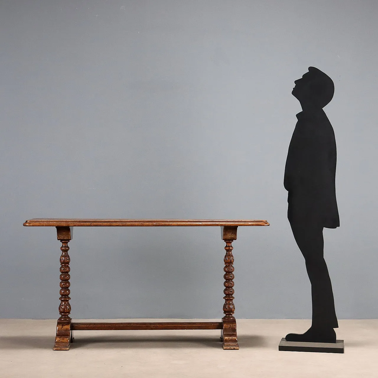 Console in walnut-stained poplar, 20th century 2