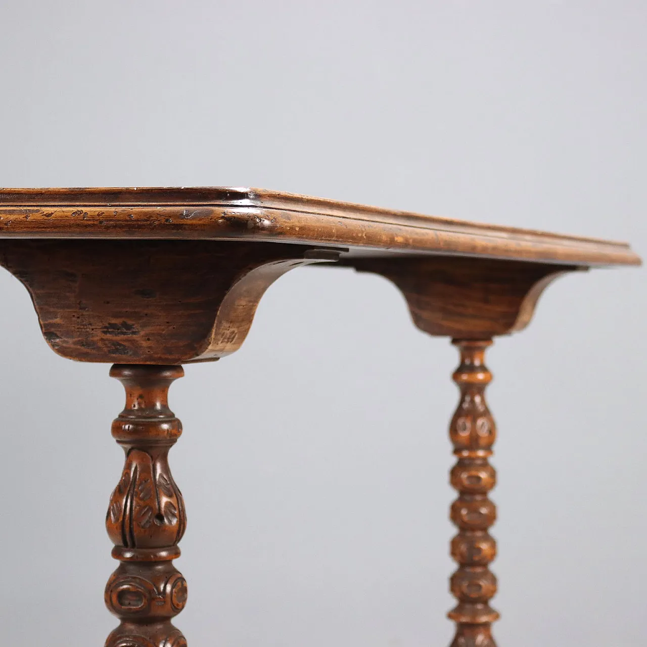 Console in walnut-stained poplar, 20th century 4