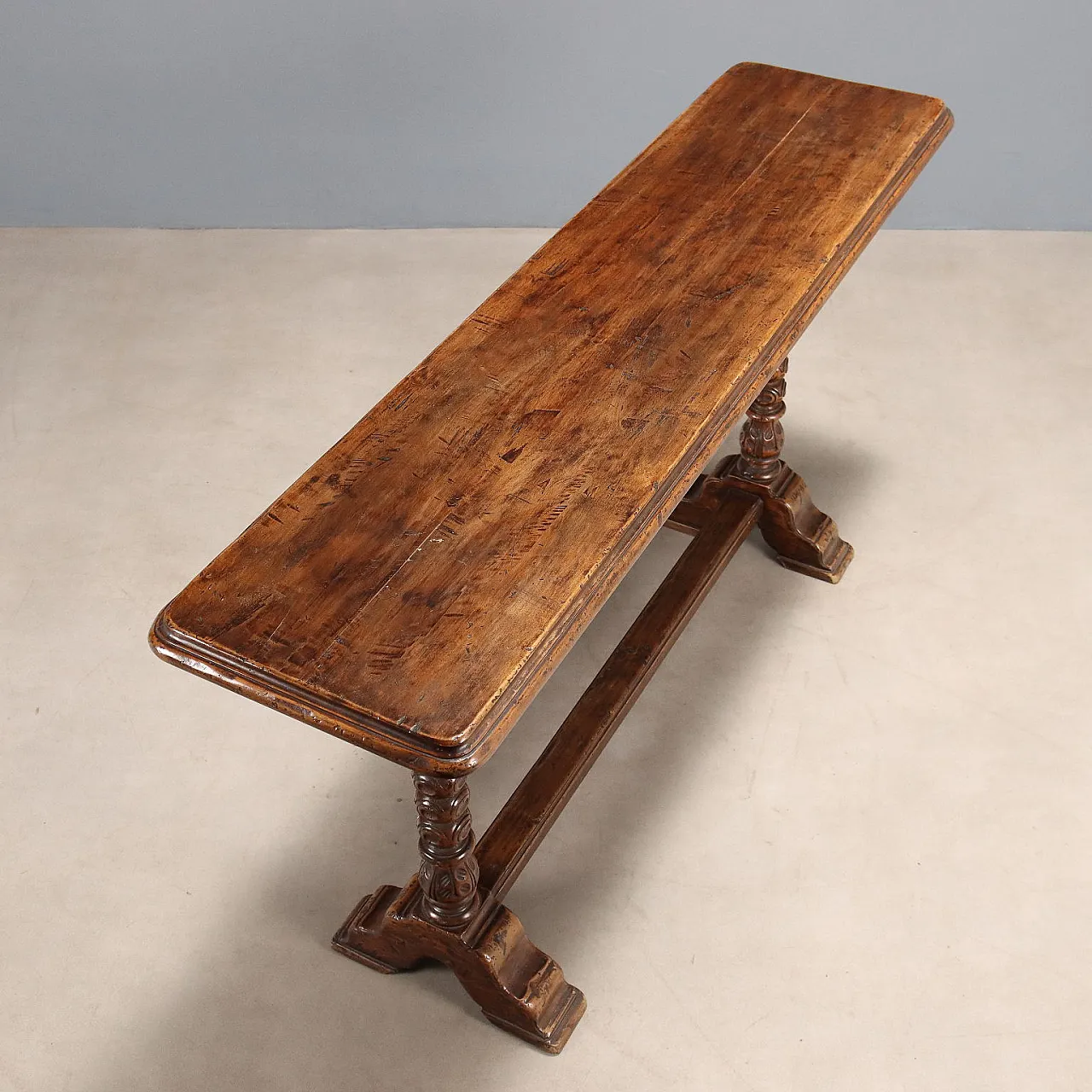 Console in walnut-stained poplar, 20th century 7
