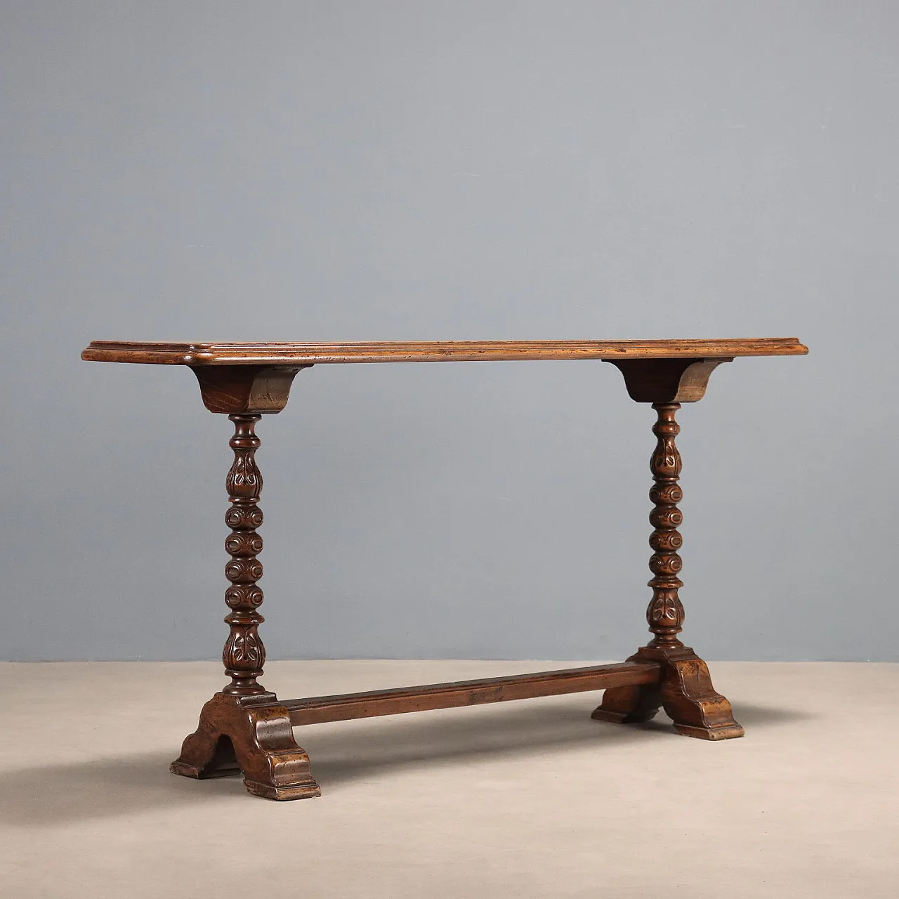 Console in walnut-stained poplar, 20th century 8