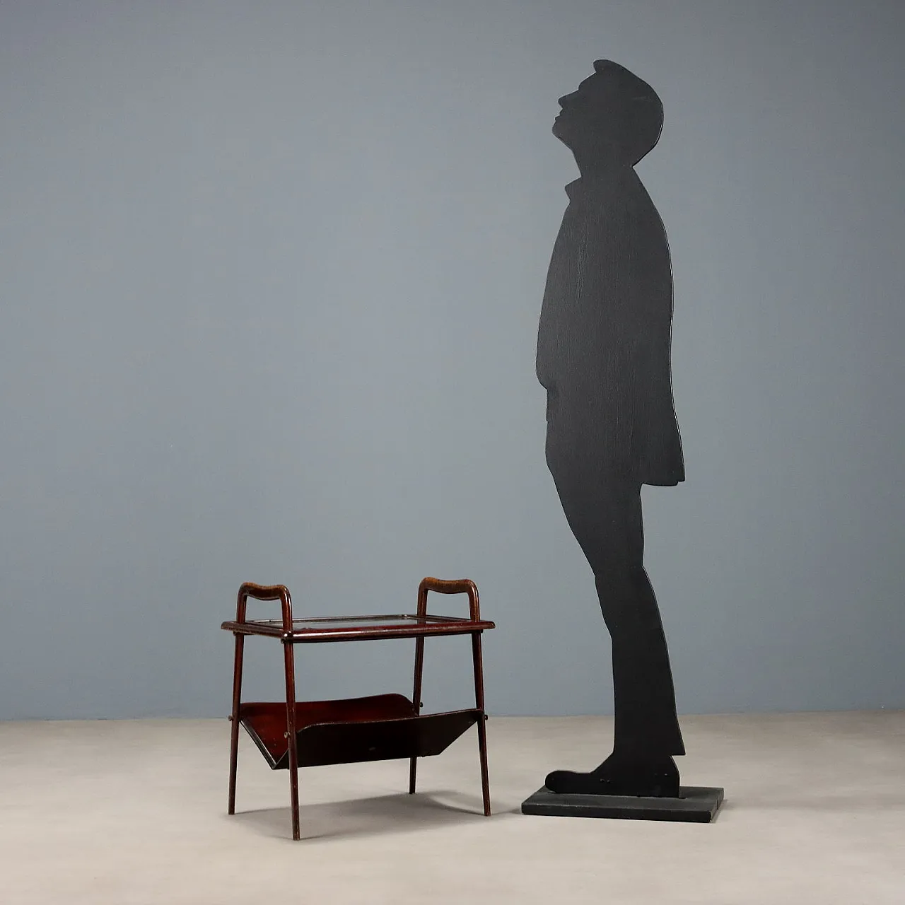 Magazine rack with removable tray in mahogany and glass, 20th century 2