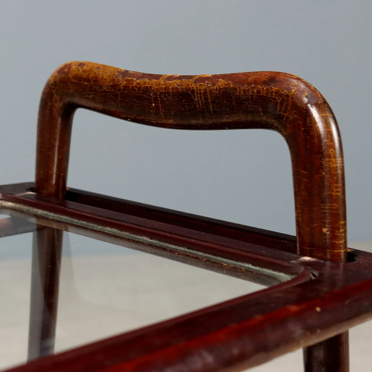 Magazine rack with removable tray in mahogany and glass, 20th century 4