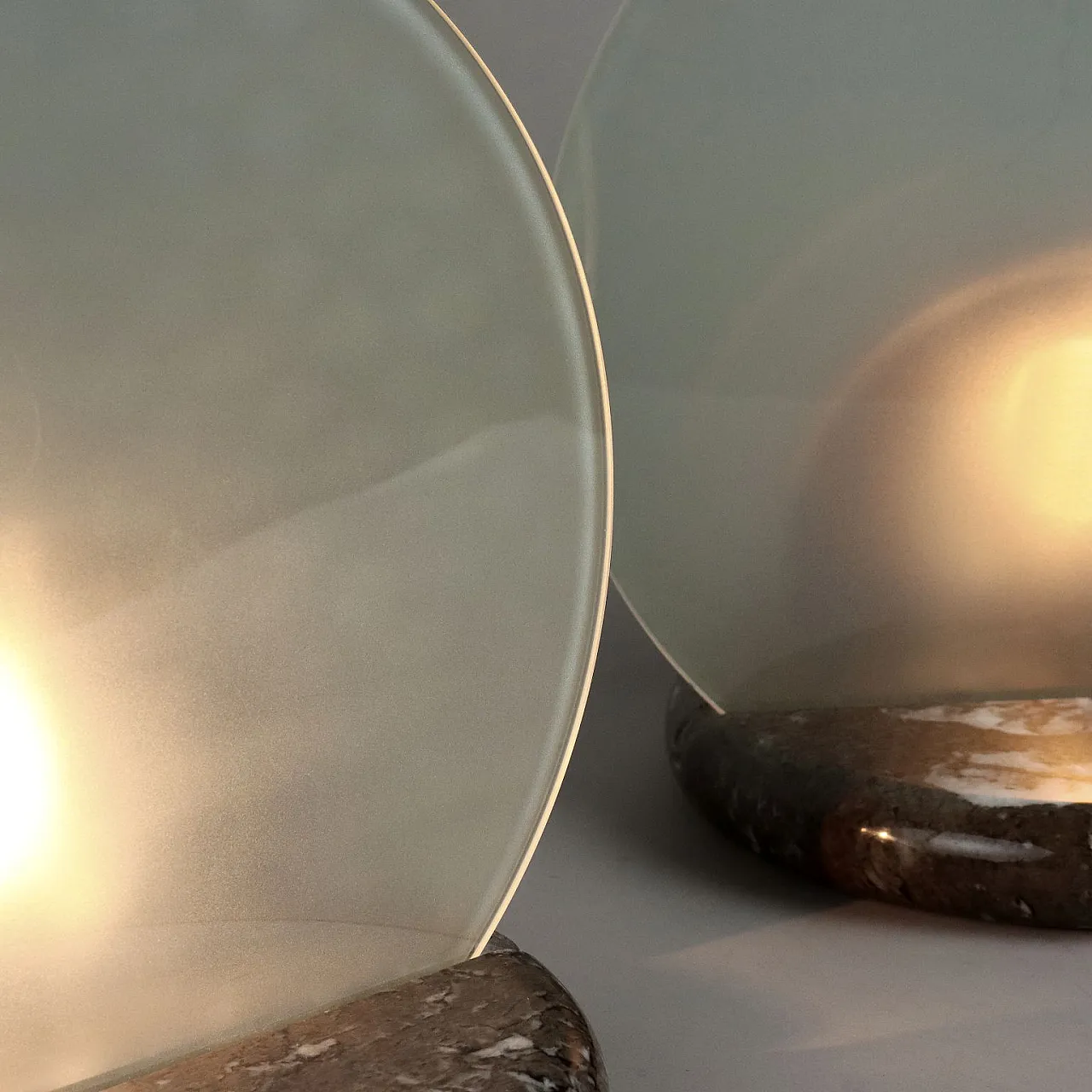 Pair of Gong table lamps by Bruno Gecchelin for Skipper, 1980s 4