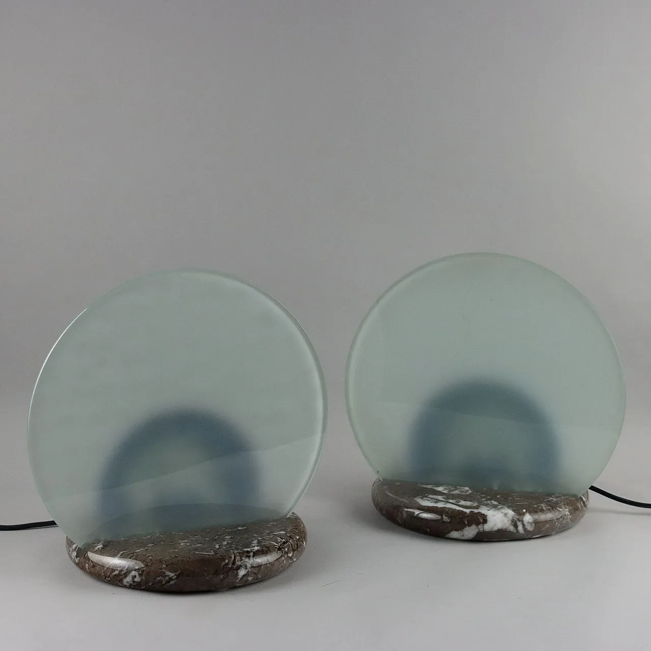 Pair of Gong table lamps by Bruno Gecchelin for Skipper, 1980s 8