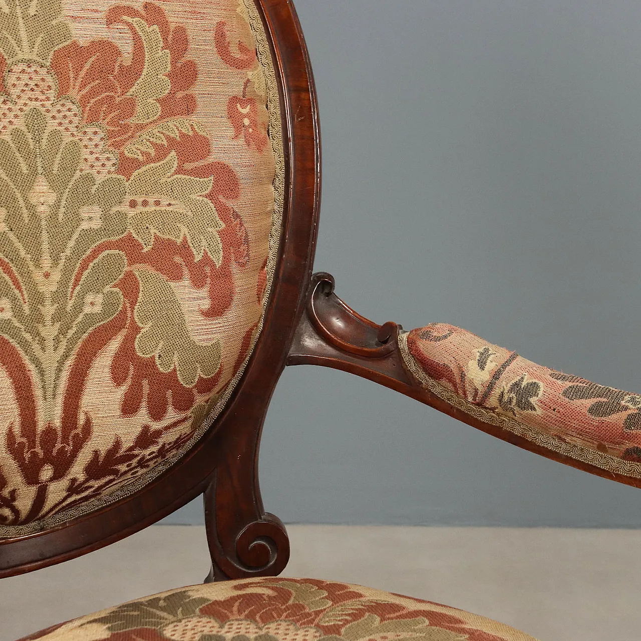 Louis Philippe armchair in walnut, 19th century 4